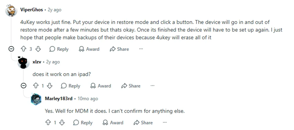 reddit-review-of-4ukey-noting-data-erasure